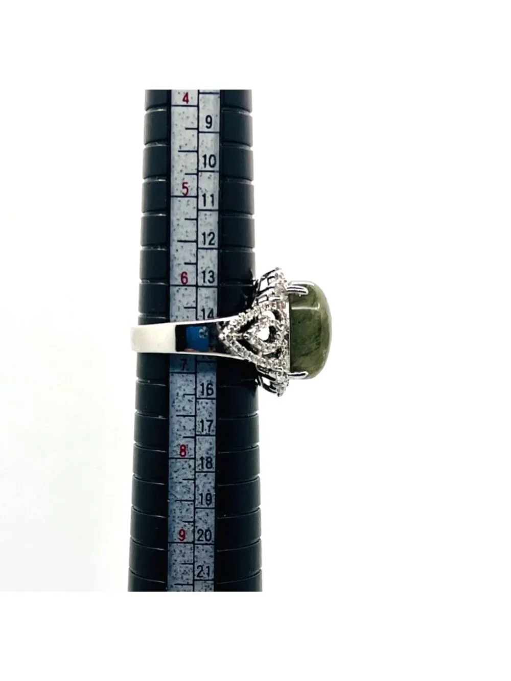 Genuine Labradorite stone on a 925 sterling silver band, size 7